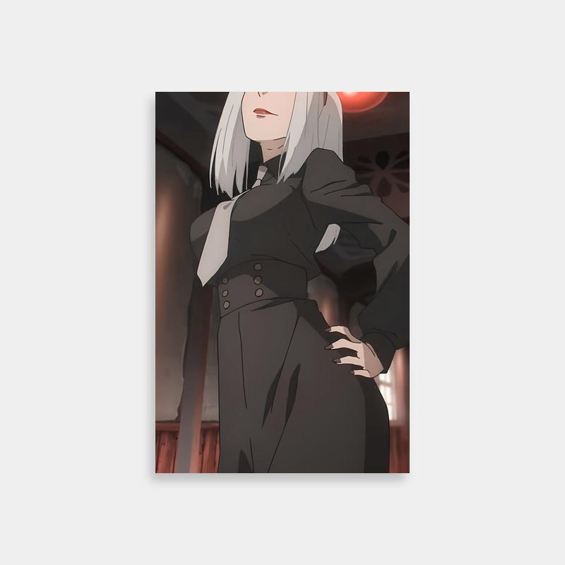 Mei Mei Jujutsu Kaisen Dark Room Poster - White-Haired Anime Art