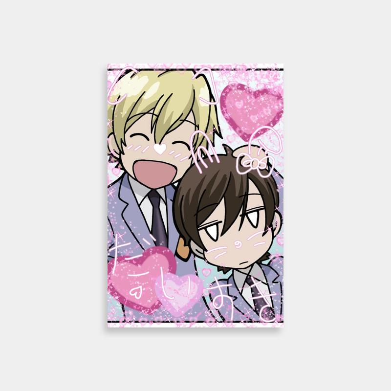 Haruhi Fujioka Ouran Host Club Hugging Art - Romantic Anime Poster