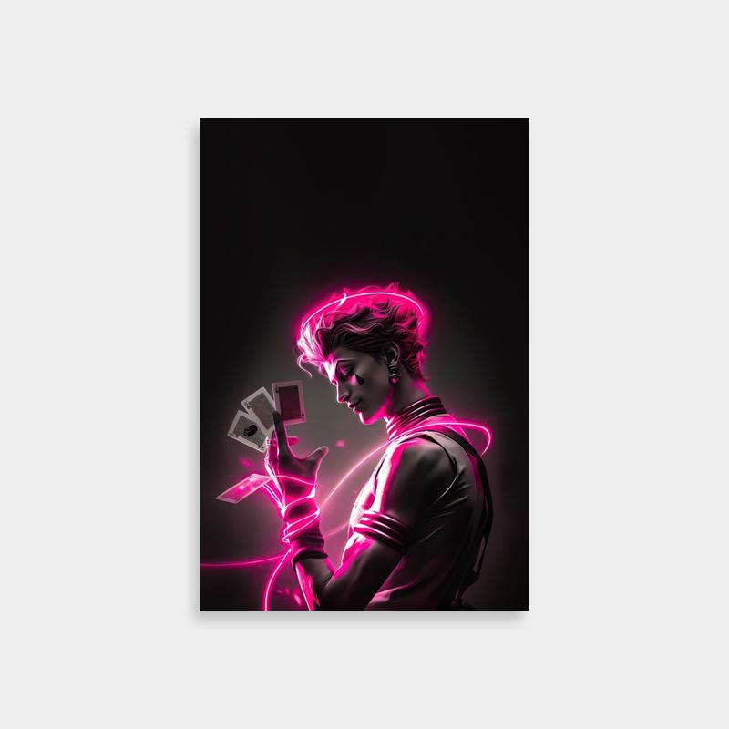 Hisoka Hunter x Hunter Neon Art Poster - Anime Character Wall Decor