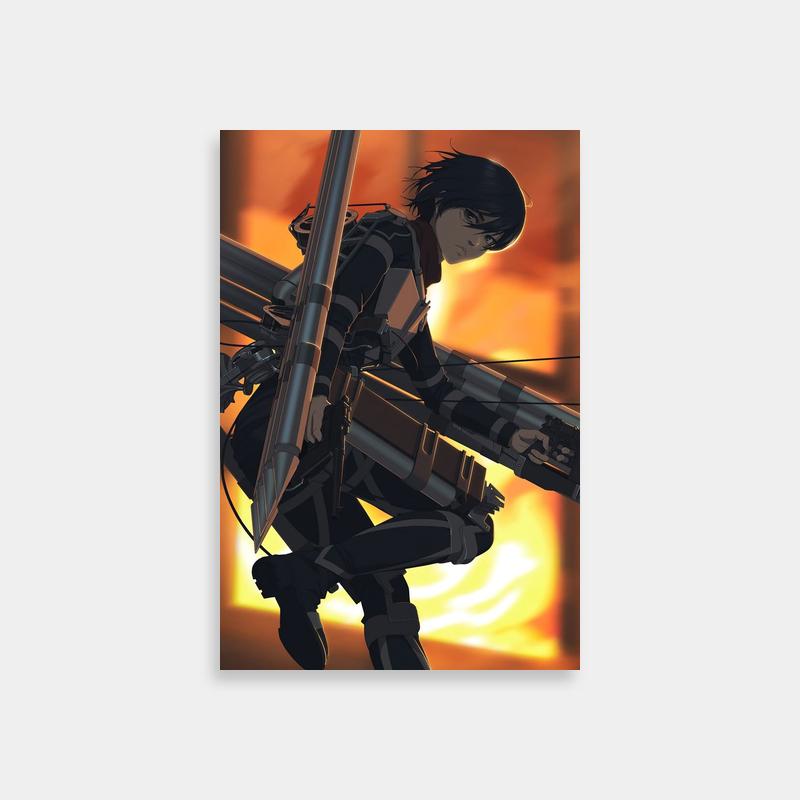 Mikasa Ackerman Attack on Titan Metal Object Poster