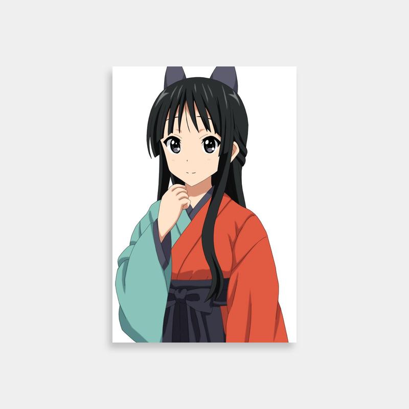 Mio Akiyama K-ON! Kimono Poster - Elegant Anime Character Art