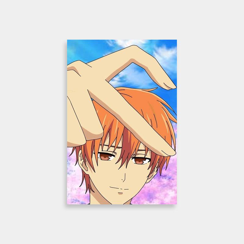 Kyo Sohma Fruits Basket Art Print - Expressive Head Hold Scene