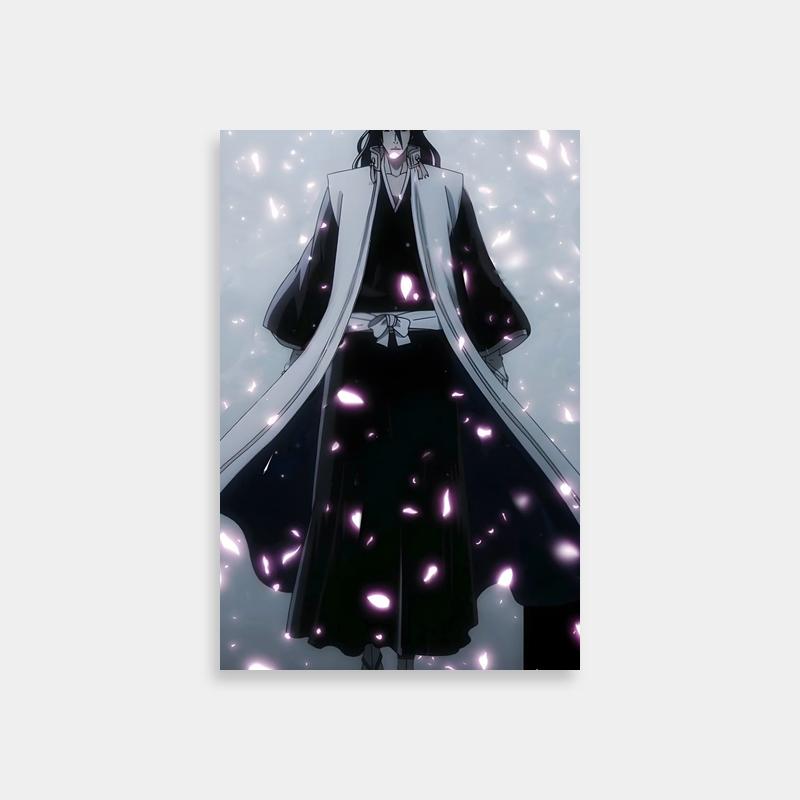 Byakuya Kuchiki Bleach Wall Art - Anime Character with Purple Lights