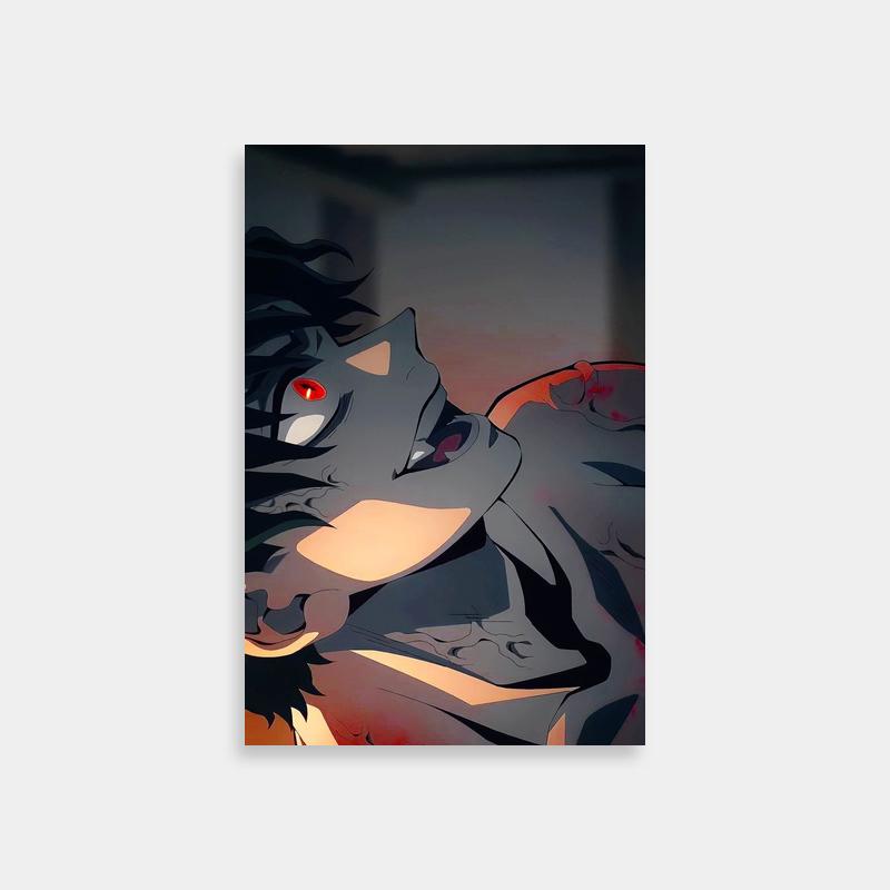 Muzan Kibutsuji Anime Wall Art - Red Eyes & Black Hair
