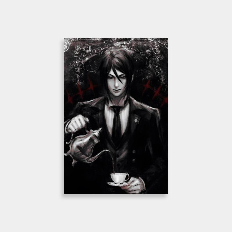 Sebastian Michaelis Black Butler Art - Elegant Butler Pouring Tea