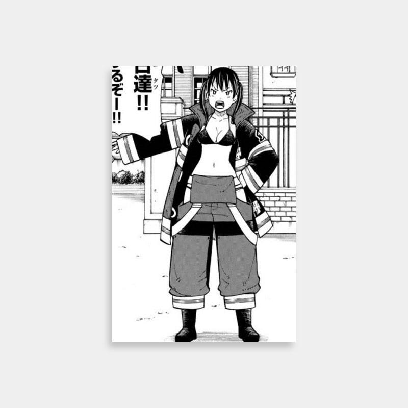 Tamaki Kotatsu Fire Force Anime Character Cityscape Poster