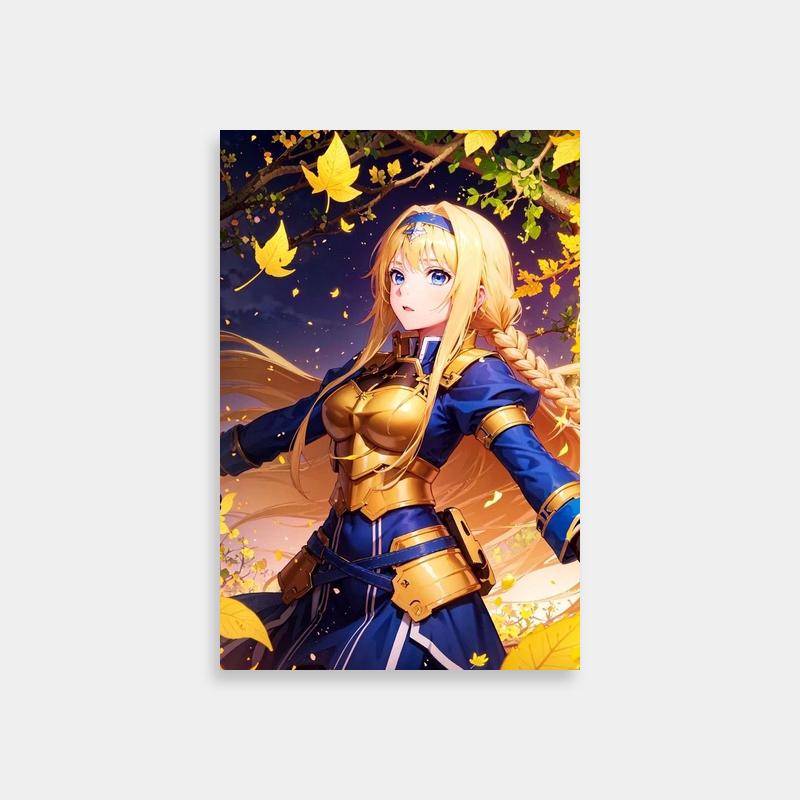 Alice Zuberg Among Leaves - Sword Art Online Nature Poster