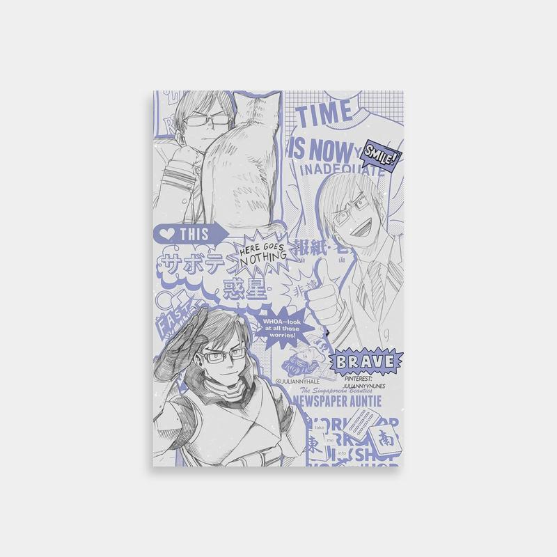 Tenya Iida My Hero Academia Poster - Blue & White Anime Art
