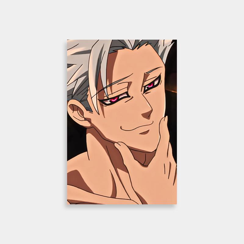 Ban Seven Deadly Sins Poster - White Hair Anime Character Gazing into Distance