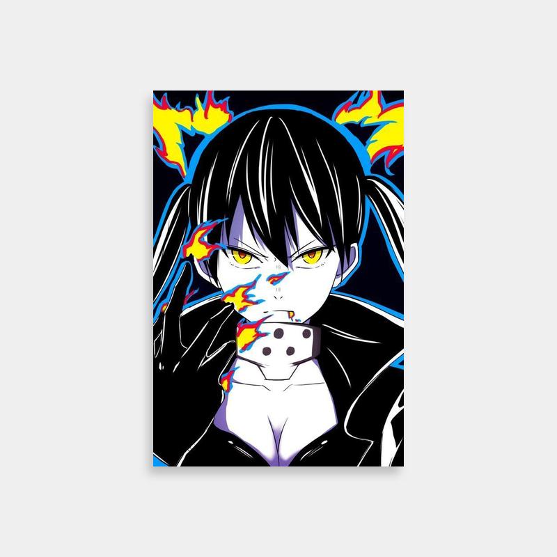 Tamaki Kotatsu Fire Force Anime Poster - Black Hair & Yellow Eyes Character Art