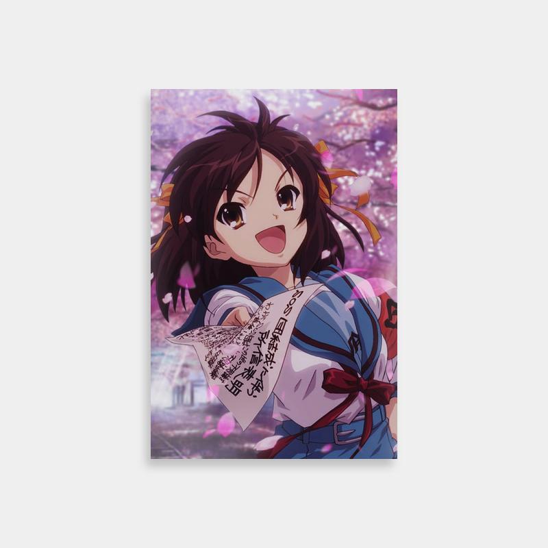 Haruhi Suzumiya Anime Floral Poster - Elegant Character Art
