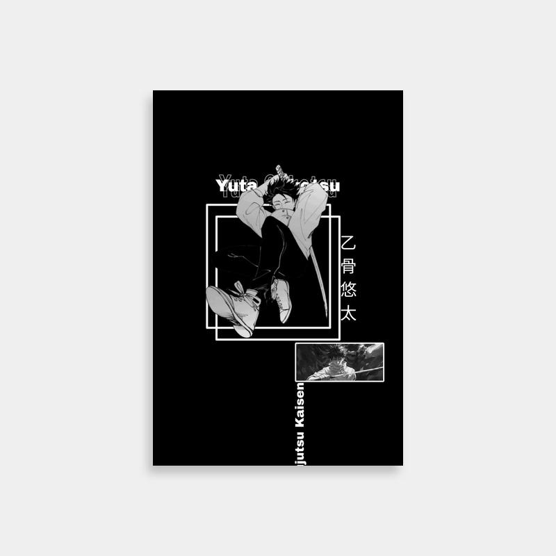 Black & White Yuta Okkotsu Poster - Jujutsu Kaisen Art