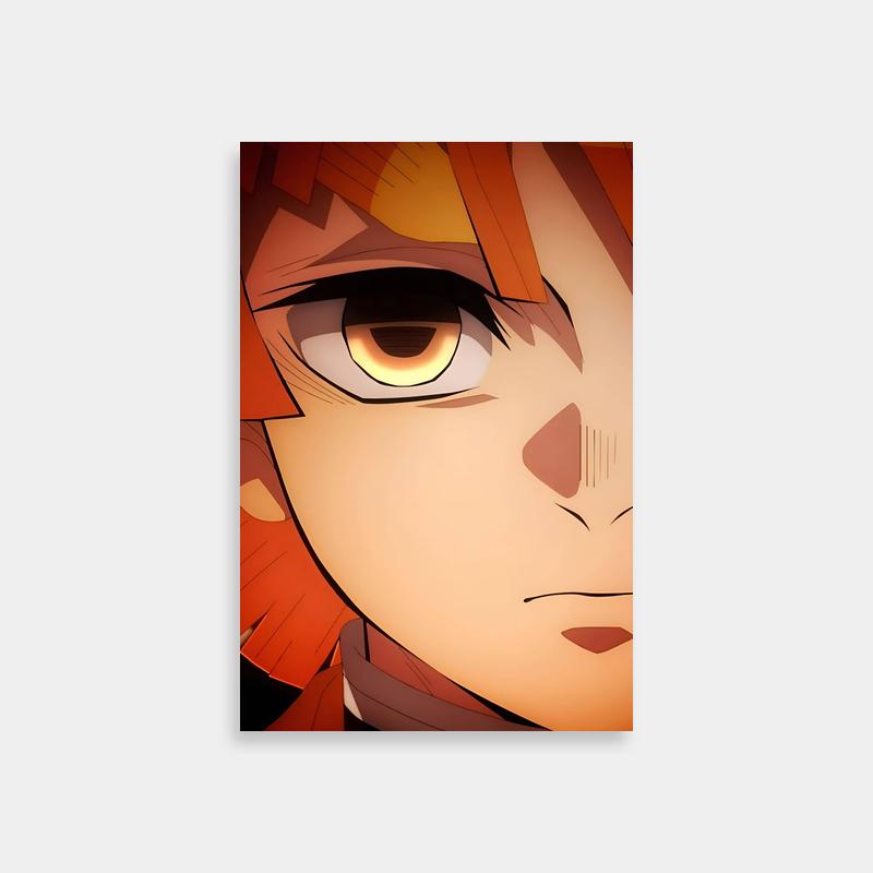 Zenitsu Agatsuma Anime Poster - Intense Gaze Artwork