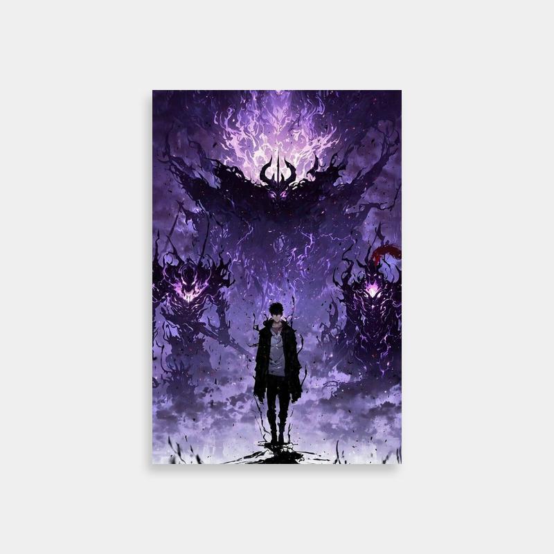 Solo Leveling Iron Poster - Epic Anime Landscape
