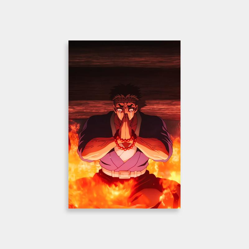 Gyomei Himejima Fire Scene Demon Slayer Art