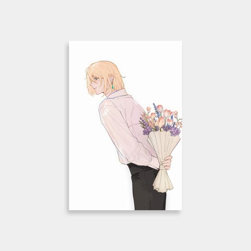 Sophie Hatter Howl's Moving Castle Hand-Drawn Art - Floral Anime Print