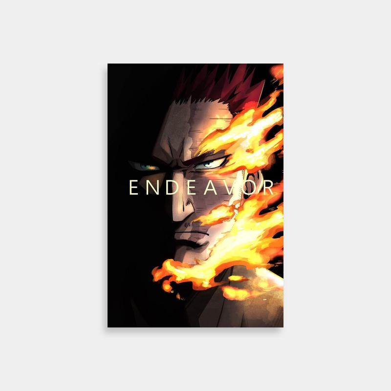 Endeavor My Hero Academia Art - Fiery Face with Name Text