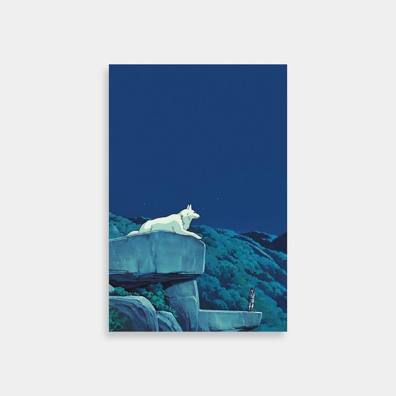 Yubaba Spirited Away Poster - White Dog on Rock Formation