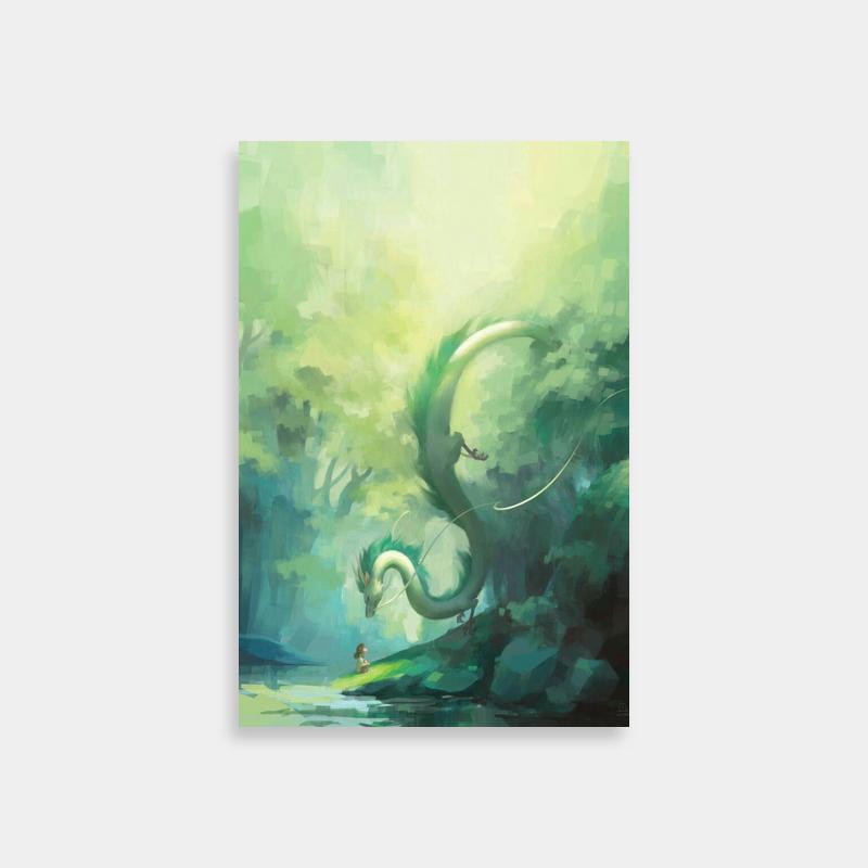 Spirited Away Dragon Painting Poster - Haku Wall Art