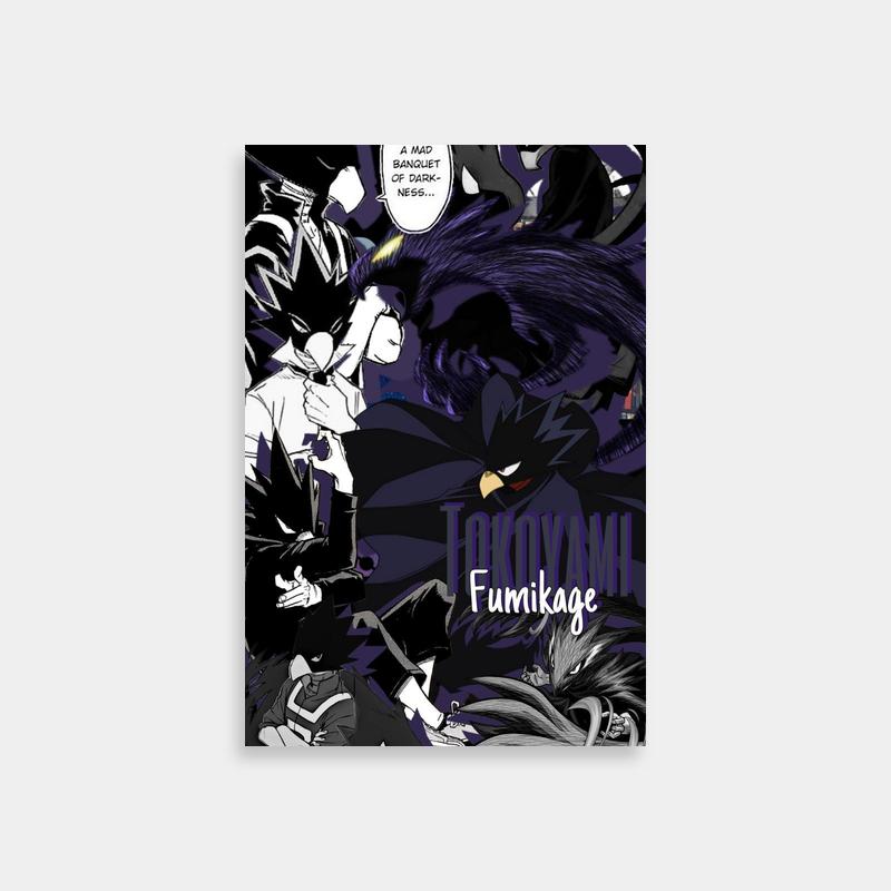 Fumikage Tokoyami My Hero Academia Black & White Anime Poster