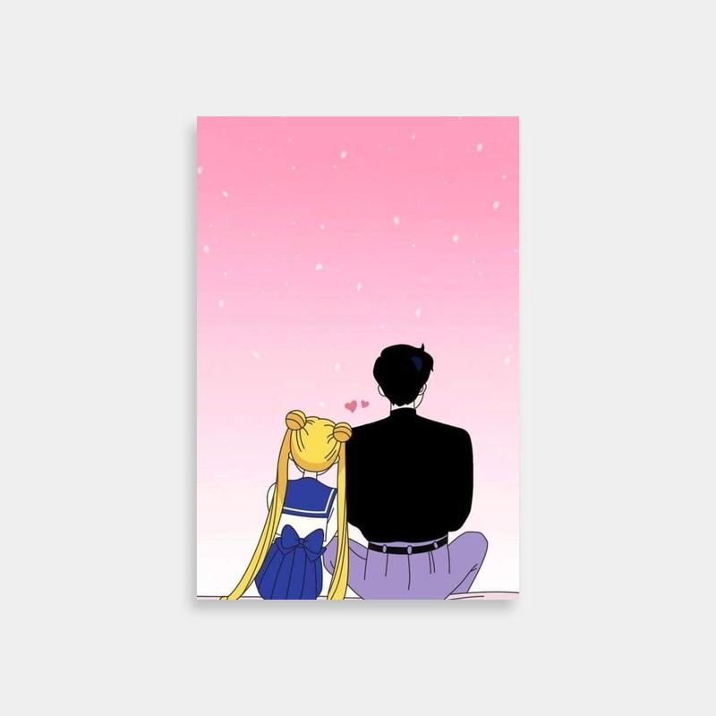 Sailor Moon Couple Poster - Usagi & Mamoru Under the Sky