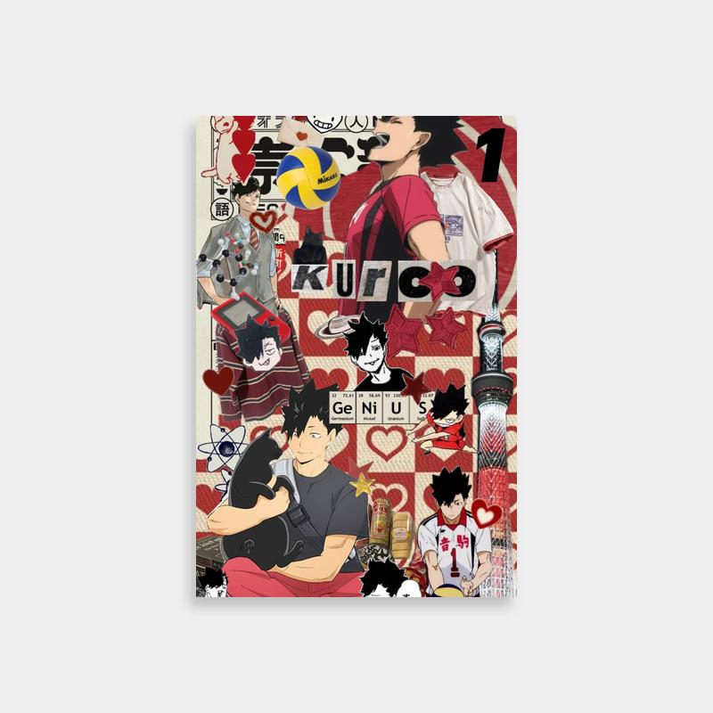 Kuroo Tetsurou Haikyuu Poster - Anime Collage with Multiple Characters