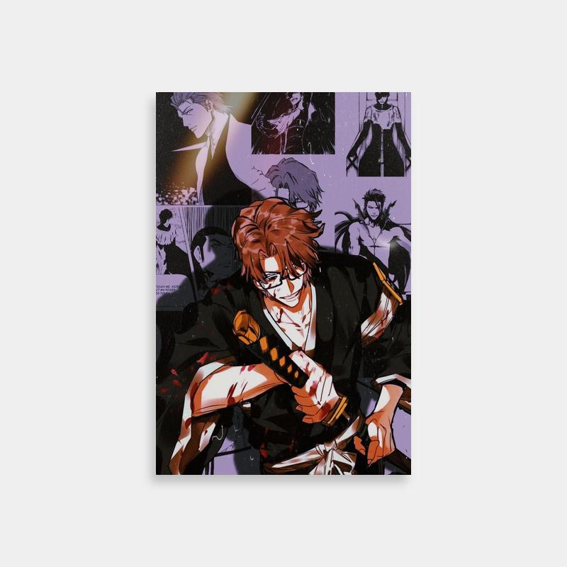 Aizen Sosuke Bleach Poster - Character Holding Knife with Others