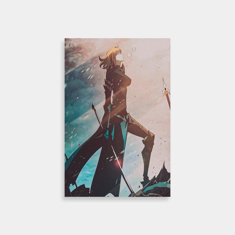 Cha Hae-In Solo Leveling Snow Scene Poster - Anime Wall Art