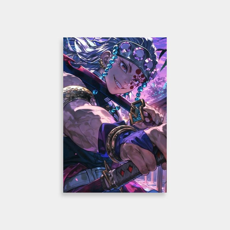 Tengen Uzui Dual Swords Anime Poster - Demon Slayer Art