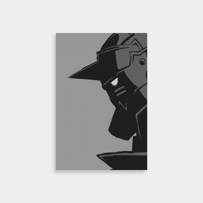 Black & White Alphonse Elric Helmet Poster - Fullmetal Alchemist