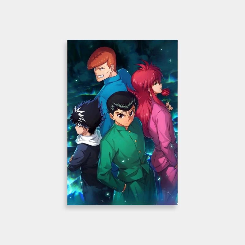 Yusuke Urameshi Yu Yu Hakusho Anime Poster - Dark Background with Stars & Sparkles