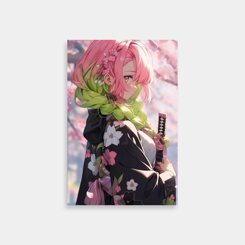 Mitsuri Kanroji Cherry Blossom Scene - Demon Slayer Art