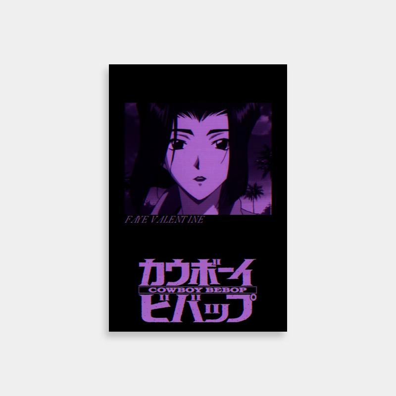 Cowboy Bebop Faye Valentine Anime Movie Poster - Dark Hair Character Art