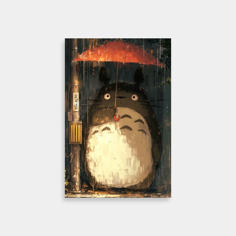 Totoro My Neighbor Totoro Rain Poster - Umbrella Scene Art
