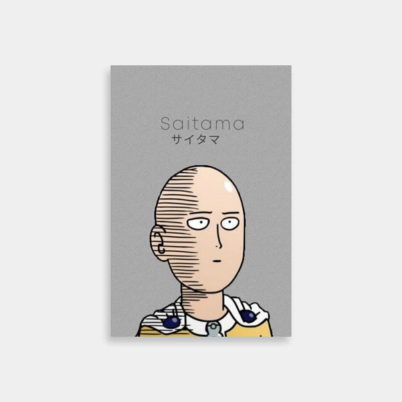 Saitama One Punch Man Poster - Japanese Text Cartoon Art