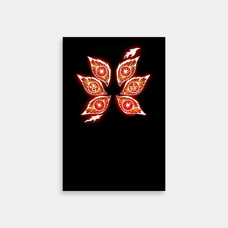 Kokushibo Demon Slayer Floral Poster - Dark Aesthetic Art