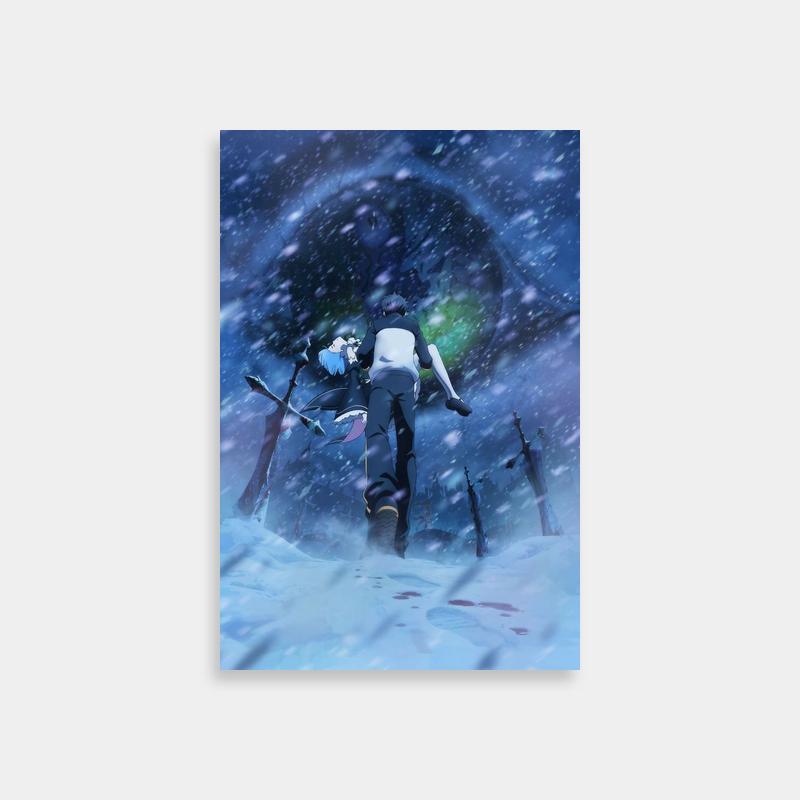 Re:Zero Anime Winter Scene Poster - Skiing Characters