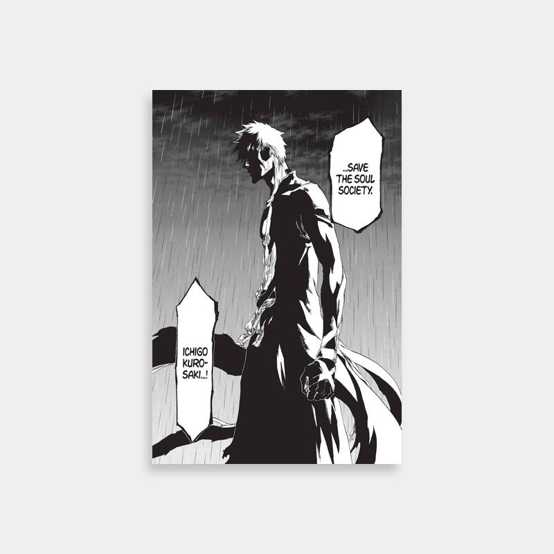 Ichigo Kurosaki Bleach Wall Art - Rain Scene Poster