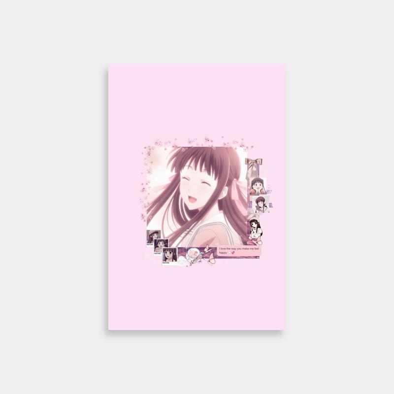 Tohru Honda Fruits Basket Poster - Pink Anime Wall Art