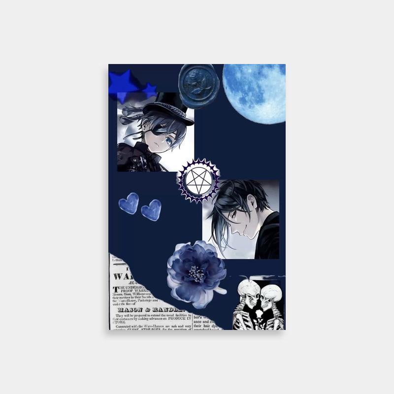 Black Butler Ciel Phantomhive Moonlit Scene Anime Poster