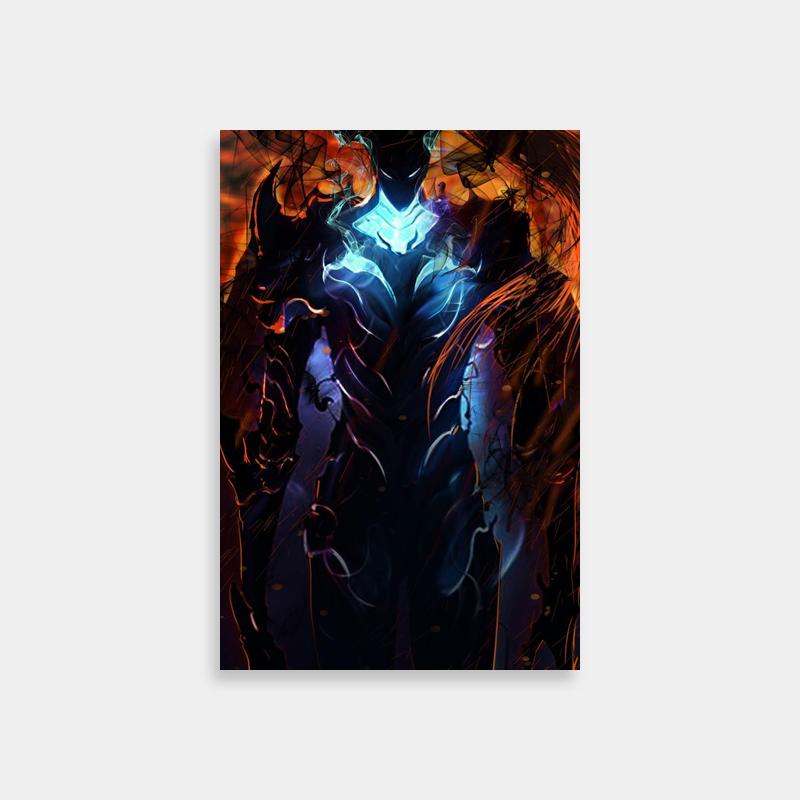 Solo Leveling Iron Poster - Winged Anime Character Art