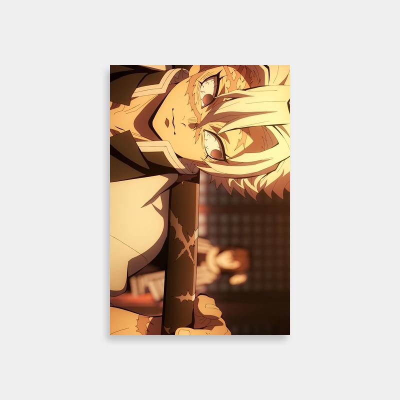 Sanemi Shinazugawa Anime Poster - Demon Slayer Character Holding Pole