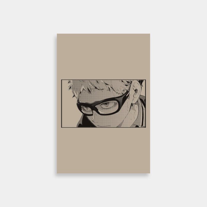 Tsukishima Kei Haikyuu Anime Poster - Character with Glasses