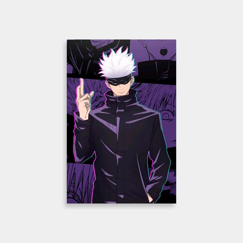Satoru Gojo Jujutsu Kaisen Poster - White Hair Anime Character Art