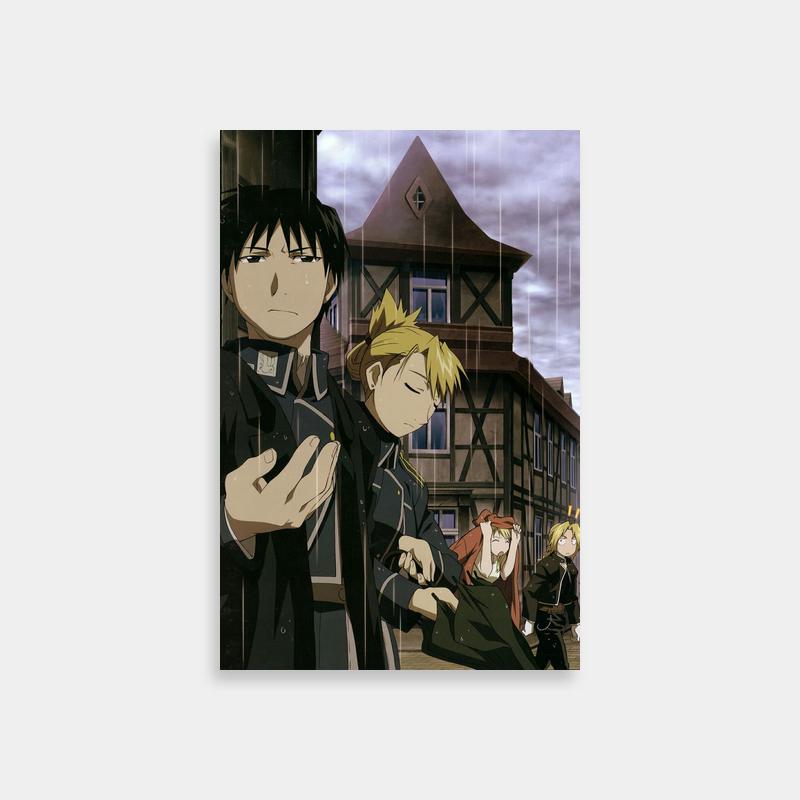 Winry Rockbell Fullmetal Alchemist Rainy Scene Poster - Anime Art