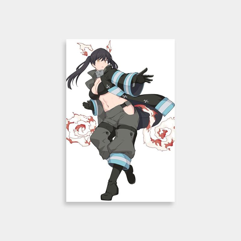 Tamaki Kotatsu Fire Force Anime Poster - Dramatic Pose Art