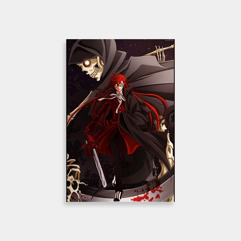 Grell Sutcliff Black Butler Dark Art Print - Skeleton Knife Scene