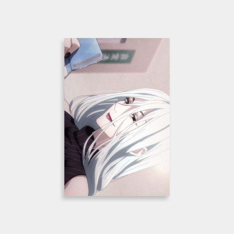 Mei Mei White Hair Anime Character Book Poster