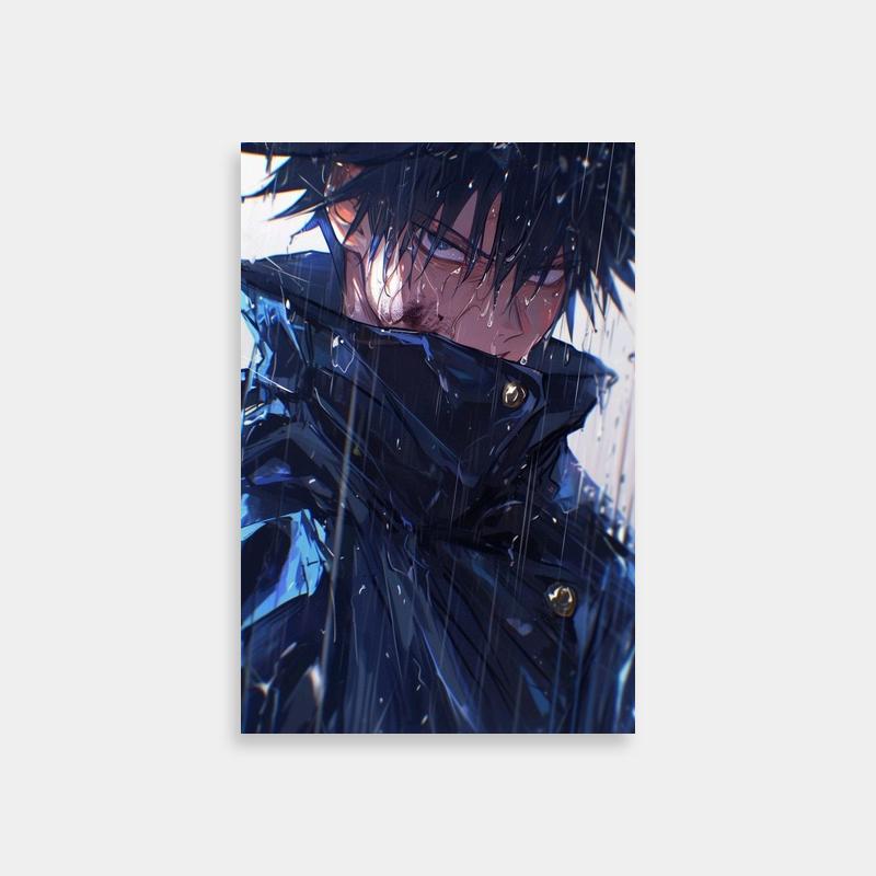 Megumi Fushiguro Jujutsu Kaisen Poster - Anime Character in the Rain