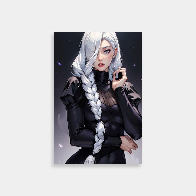 Mei Mei Jujutsu Kaisen Poster - White-Haired Woman with Braids Illustration